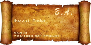 Bozzai Andor névjegykártya